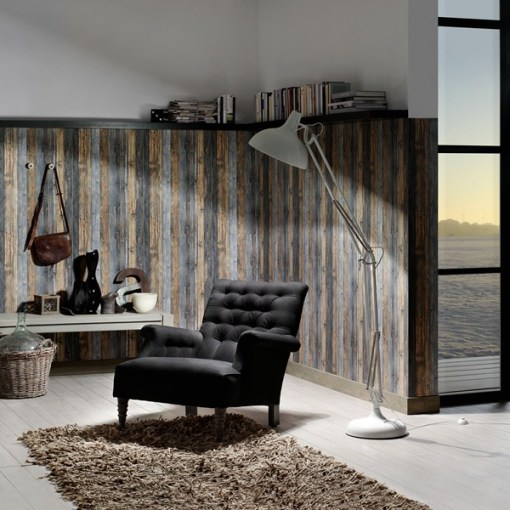 Papel Pintado Madera Envejecida